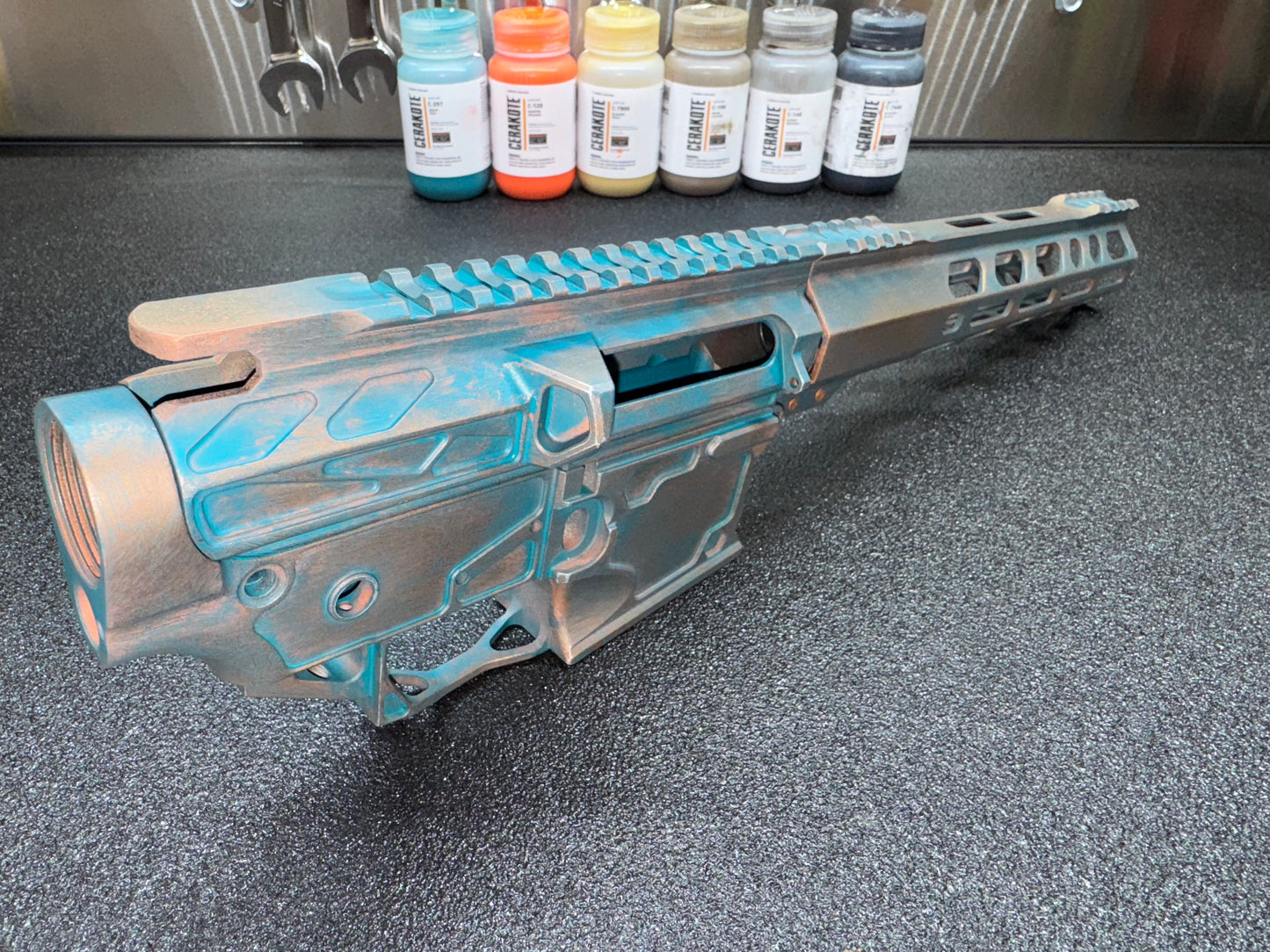 Cerakote C-297 Aqua Teal Ceramic Coating Customer Sample